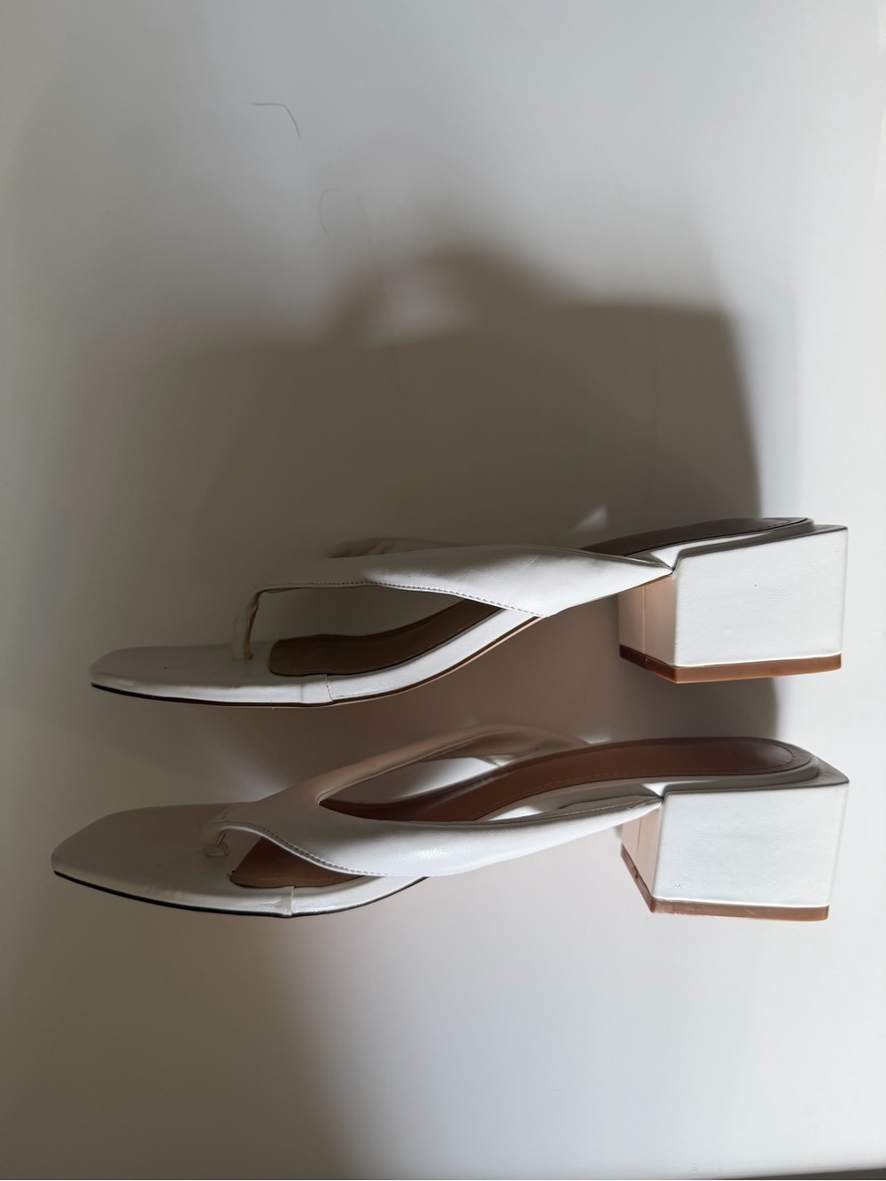 JustFab Aya White Square-Toe Thong Mules - Picture 7 of 7
